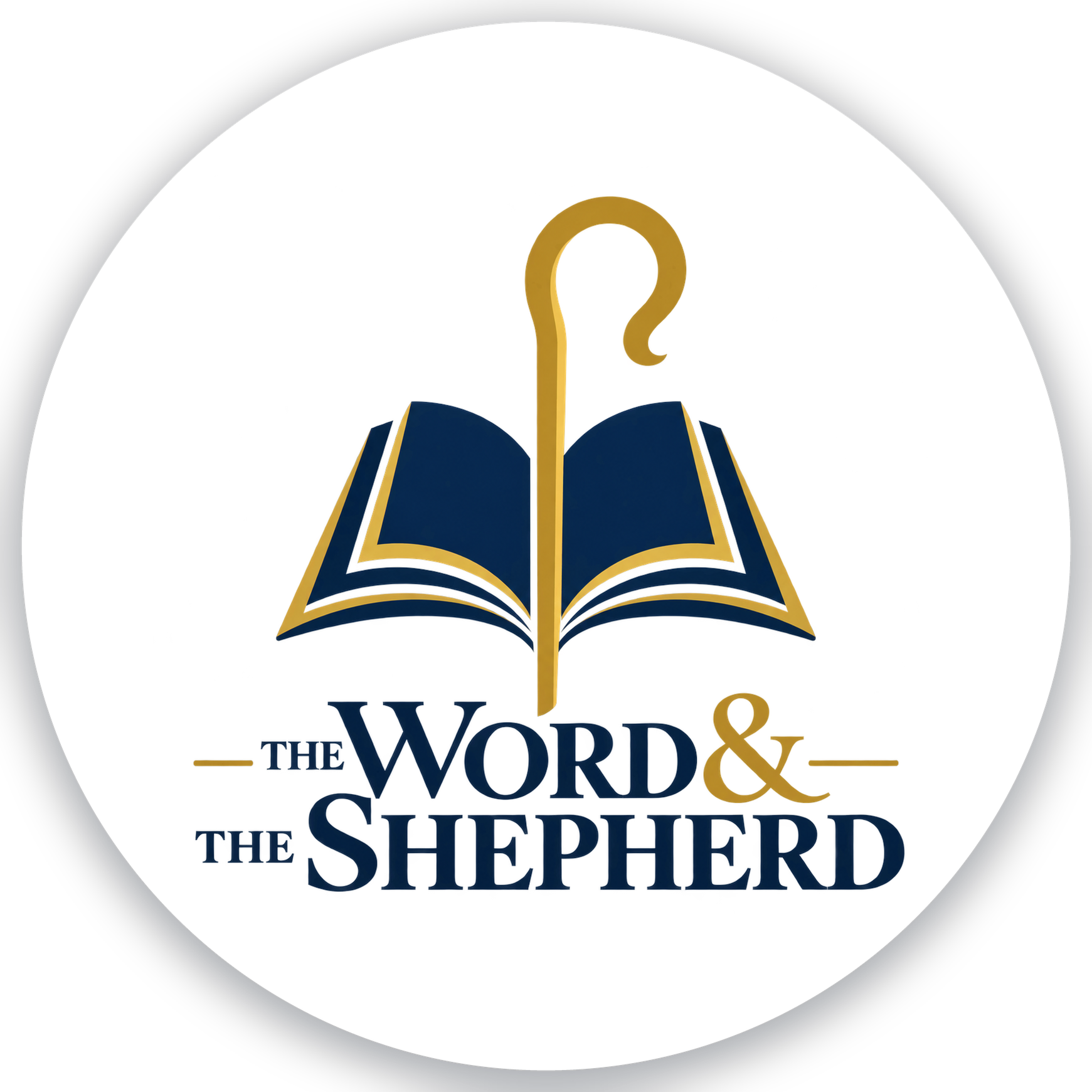 The Word & The Shepherd logo: an open Bible beneath a shepherd's staff